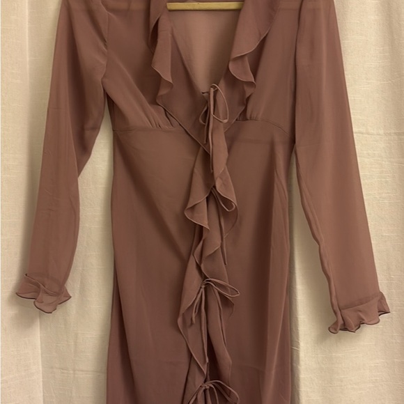 SOLD - Elegant Ruffle Front Dress - Picture 1 of 2